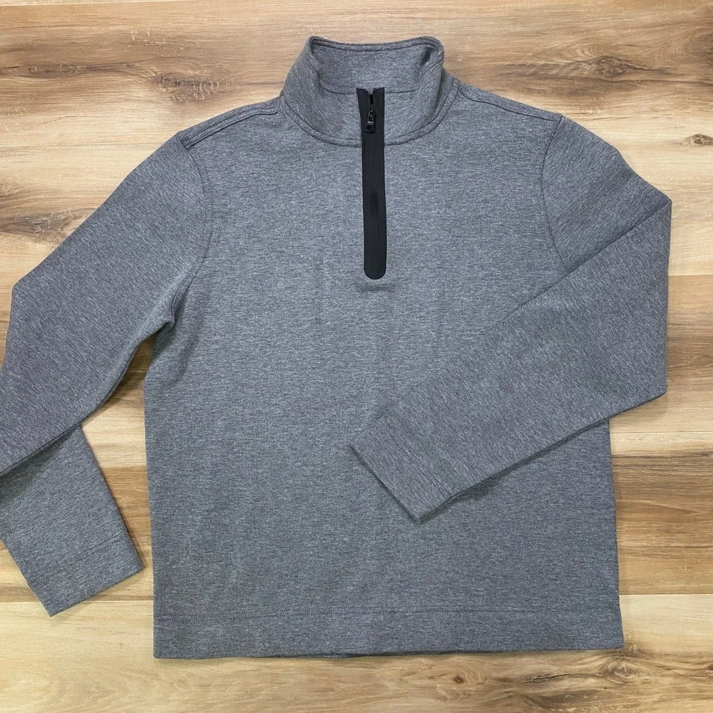 Banana Republic Quarter Zip Pullover Size M Activewear Cotton Blend Gray Regular